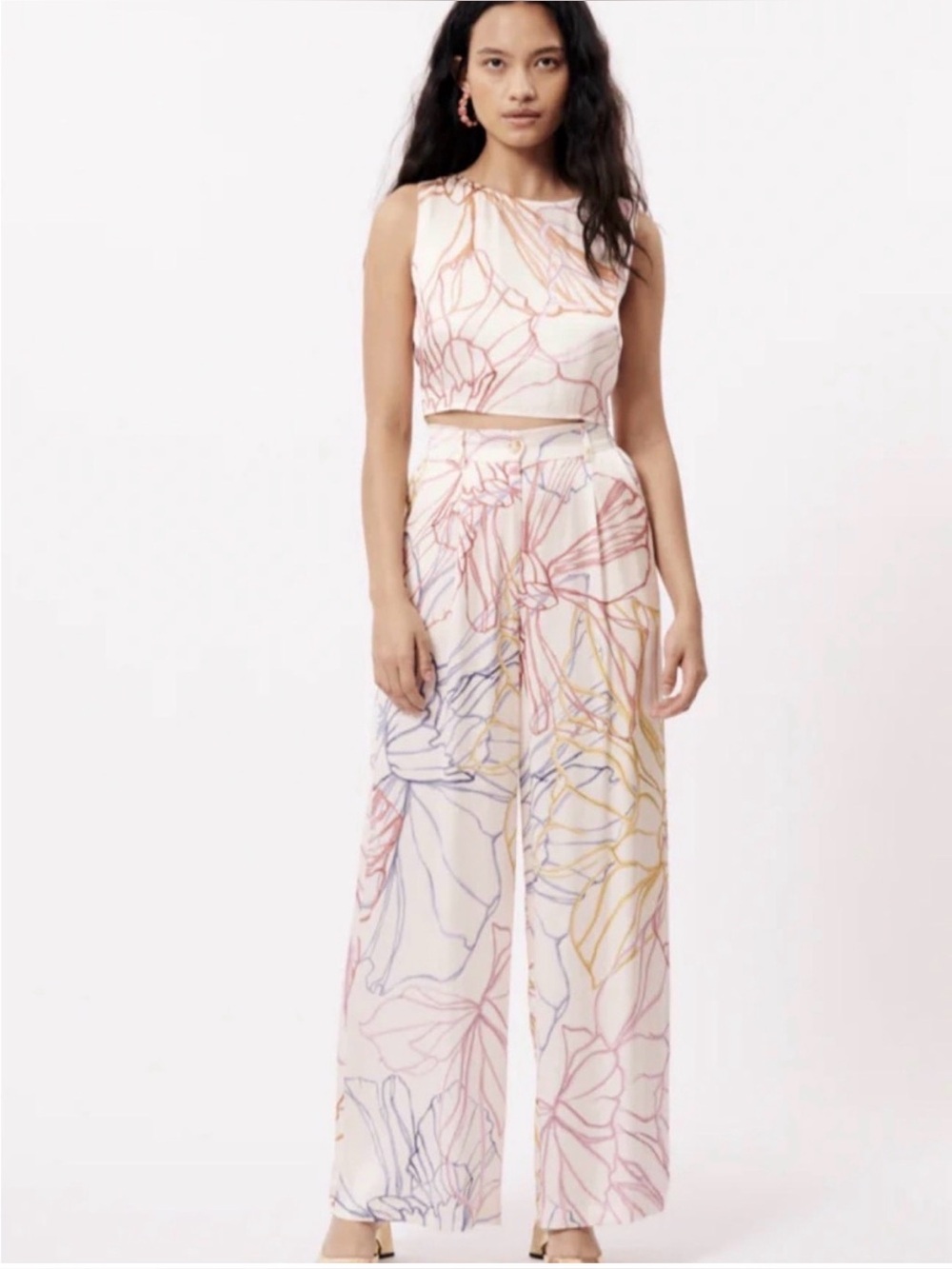 FRNCH Paris Matching Floral Satin Set